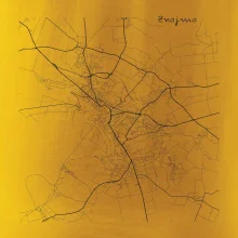 Černobílá mapa Znojmo