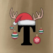 Vanoční rodinná trička - písmeno a čepice