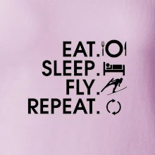 Eat sleep fly repeat - skoky na lyžích