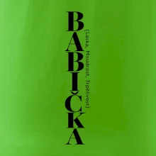 Babička láska moudrost trpělivost svislý nápis