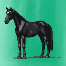 Černý kůň pixel