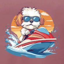 Bišonek na vodním skútru