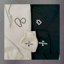 Párova mikina - srdce puzzle doplňuješ mě