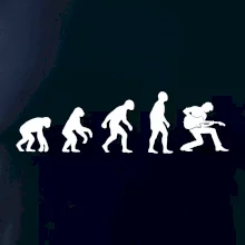 Evoluce kytarista - klečící