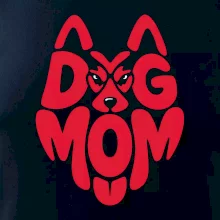 Dog mom nápis v hlavě
