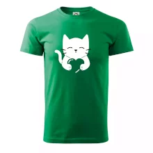 Kočka drží srdce