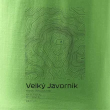 Velký Javorník - vrstevnice v obdélníku