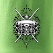 Ornamentální buben s paličkami - černobílý symbol