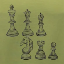 Šachové figurky kreslené