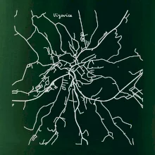 Černobílá mapa Vizovice