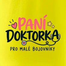 Paní doktorka pro malé bojovníky - nápis se stetoskopem
