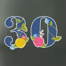 Květinové číslo kreslené - 30