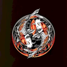 Yin & Yang Koi kapr - oranžový