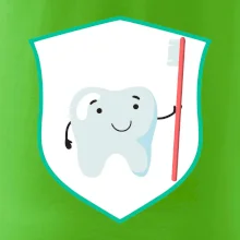 Zoubek na prsu - zubní kartáček