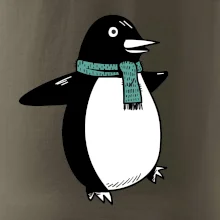 Tučňák se zelenou šálou