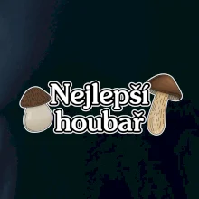 Nejlepší houbař - nápis s houbama