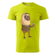 Alpaka s vínem muž