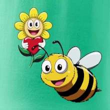 Parové triko - Včela a květina
