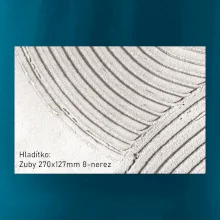 Hladítko zuby 270x127mm 8 nerez