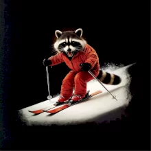 Mýval na lyžích - fotka