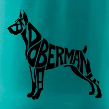 Doberman - nápis v tělě