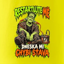 Vybitý Frankenstein s kabely od autobaterie