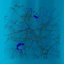 Plzeň mapa s vodními toky