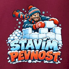 Rodinná vánoční trička - Stavím pevnost táta sněhová bitva