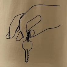 Klíče a ruka jedním tahem