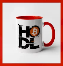 Hodl velký nápis a logo BTC