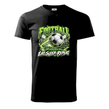 Fotbalový míč a stadion eat sleep repeat