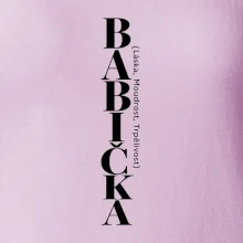Babička láska moudrost trpělivost svislý nápis