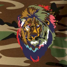 Hlava lva kreslená jednoduchá