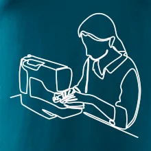 Švadlena a šicí stroj jedním tahem