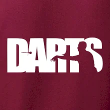Darts - nápis se šipkařem