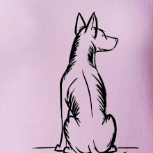 Pes kreslený zezadu