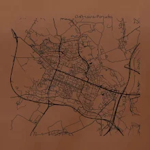 Mapy měst černobílé Ostrava Poruba