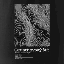 Gerlachovský štít - vrstevnice v obdélníku