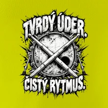 Tvrdý úder čistý rytmus - černobílé zkřížené paličky