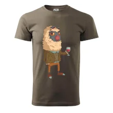 Alpaka s vínem muž