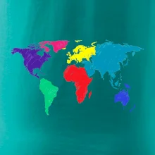 Světové kontinenty bez názvů - barevné