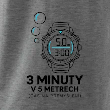 Bezpečnostní zastávka 3 minuty v 5 metrech s potápěčskými hodinkami