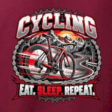 Cyklistické kolo mezi horami eat sleep repeat