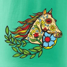 Kůň barevný s listy