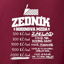 Hodinová mzda zedník