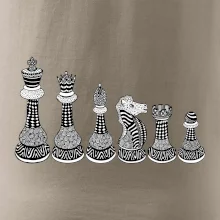 Šachové figurky v řadě - kreslené