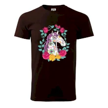 Kůň barevný s květinami