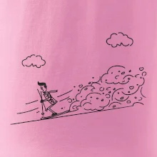 Kreslený lyžař na horách