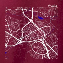 Praha - 14100 mapa s vodními toky