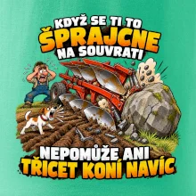Pluh zaseknutý o balvan na souvrati